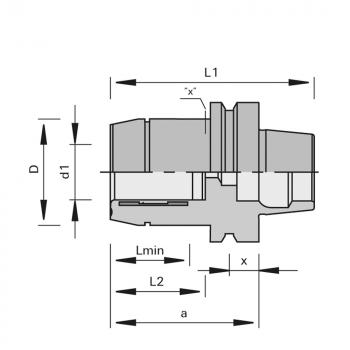 Stehle Hydro-Spannfutter ps-System mit HSK 63F 184308 Zeichnung